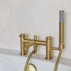 Britton Bathrooms Hoxton Bath Shower Mixer Tap - Brushed Brass