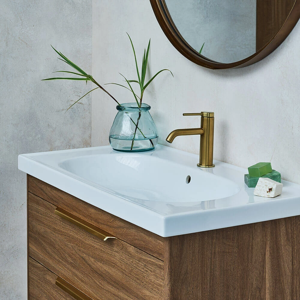Britton Bathrooms Hoxton Slim Basin Mixer Tap - Brushed Brass 4 Britton Bathrooms Hoxton Slim Basin Mixer Tap - Brushed Brass - Image 2