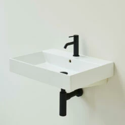 Britton Bathrooms Hoxton Slim Basin Mixer Tap - Matt Black -TAP WAREHOUSE Shop britton bathrooms hoxton matt black bottle trap lifestyle