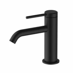 Britton Bathrooms Hoxton Slim Basin Mixer Tap - Matt Black -TAP WAREHOUSE Shop britton bathrooms hoxton matt black slim basin mixer tap cutout