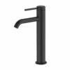 Britton Bathrooms Hoxton Slim Tall Basin Mixer Tap - Matt Black -TAP WAREHOUSE Shop britton bathrooms hoxton matt black slim tall basin mixer tap cutout