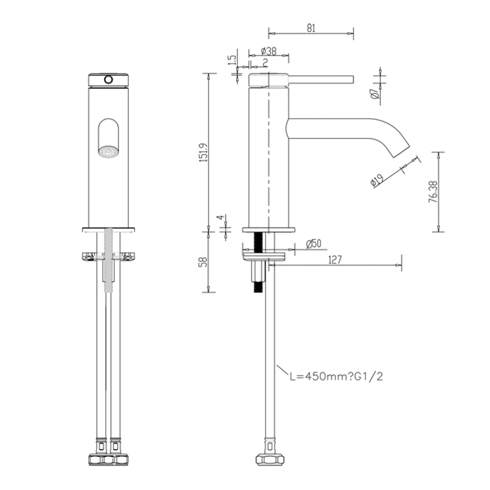 Britton Bathrooms Hoxton Slim Basin Mixer Tap - Chrome 12 Britton Bathrooms Hoxton Slim Basin Mixer Tap - Chrome - Image 10