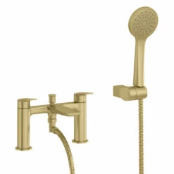 Front Page 47 Britton Bathrooms Greenwich Bath Shower Mixer - Brushed Brass