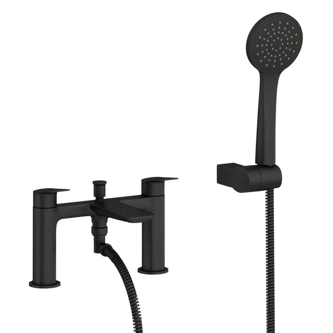 Britton Bathrooms Greenwich Bath Shower Mixer Tap - Matt Black 4 Britton Bathrooms Greenwich Bath Shower Mixer Tap - Matt Black - Image 2