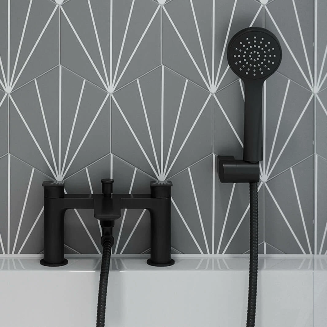 Britton Bathrooms Greenwich Bath Shower Mixer Tap - Matt Black 3 Britton Bathrooms Greenwich Bath Shower Mixer Tap - Matt Black