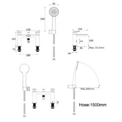 Britton Bathrooms Greenwich Bath Shower Mixer Tap - Matt Black 9 Britton Bathrooms Greenwich Bath Shower Mixer Tap - Matt Black -TAP WAREHOUSE Shop britton greenwich bath shower mixer tech
