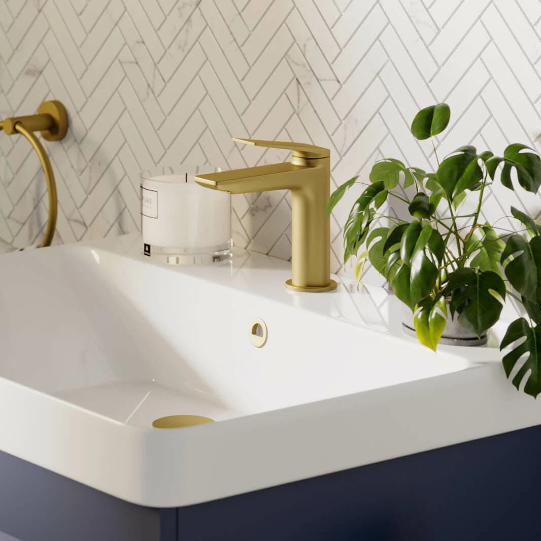 Britton Bathrooms Greenwich Mono Basin Mixer Tap - Brushed Brass 6 Britton Bathrooms Greenwich Mono Basin Mixer Tap - Brushed Brass - Image 4
