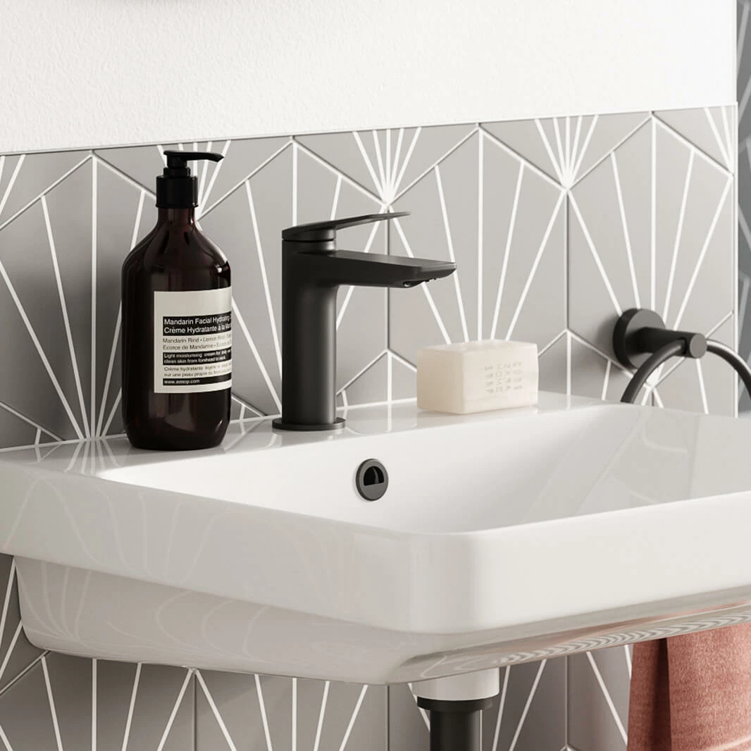 Britton Bathrooms Greenwich Mono Basin Mixer Tap - Matt Black 5 Britton Bathrooms Greenwich Mono Basin Mixer Tap - Matt Black - Image 3