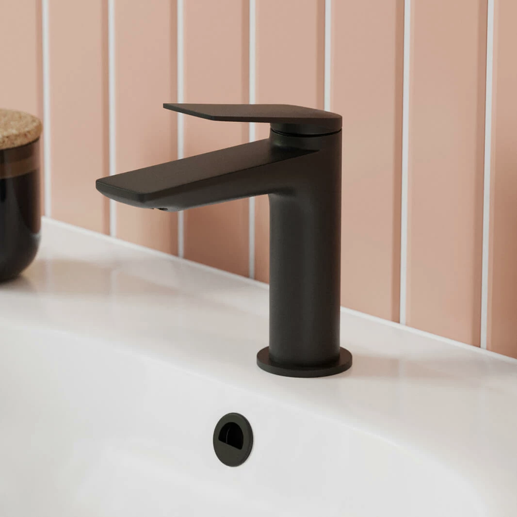 Britton Bathrooms Greenwich Mono Basin Mixer Tap - Matt Black 4 Britton Bathrooms Greenwich Mono Basin Mixer Tap - Matt Black - Image 2