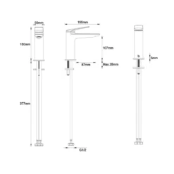 Britton Bathrooms Greenwich Mono Basin Mixer Tap - Matt Black 11 Britton Bathrooms Greenwich Mono Basin Mixer Tap - Matt Black -TAP WAREHOUSE Shop britton greenwich mono basin tap tech 1