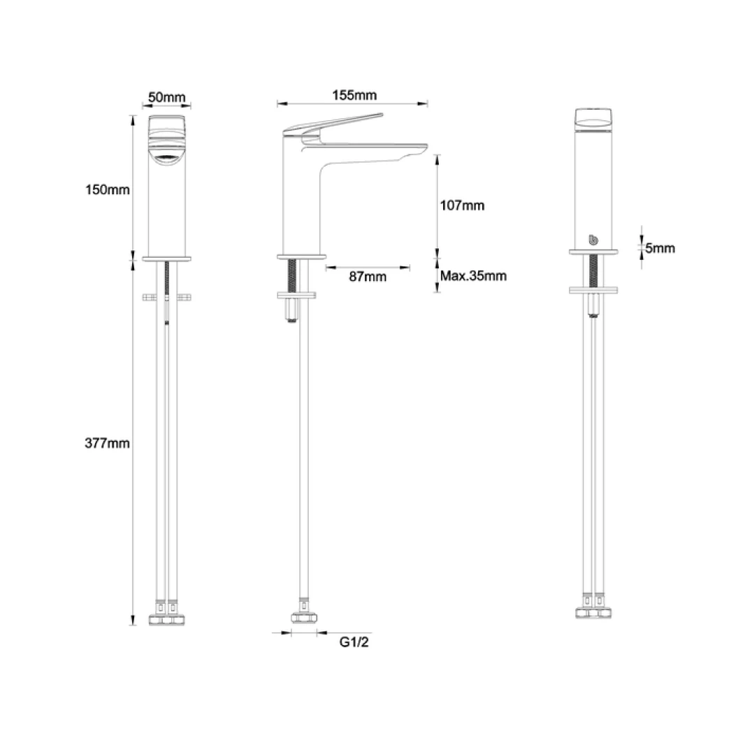 Britton Bathrooms Greenwich Mono Basin Mixer Tap - Chrome 7 Britton Bathrooms Greenwich Mono Basin Mixer Tap - Chrome - Image 5