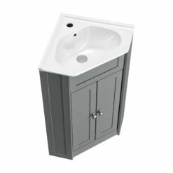 Butler & Rose Catherine Corner Cloakroom Traditional Vanity Unit - Matt Grey 15 Butler & Rose Catherine Corner Cloakroom Traditional Vanity Unit - Matt Grey -TAP WAREHOUSE Shop bulter rose catherine vanity unit corner 6
