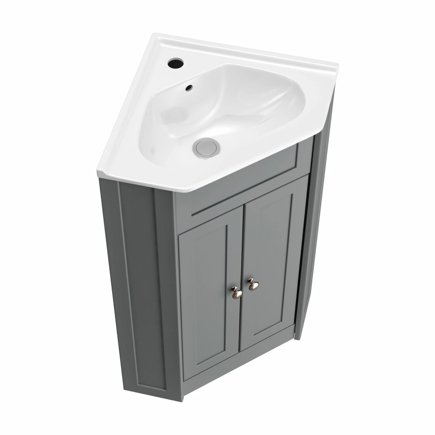 Butler & Rose Catherine Corner Cloakroom Traditional Vanity Unit - Matt Grey 8 Butler & Rose Catherine Corner Cloakroom Traditional Vanity Unit - Matt Grey - Image 6