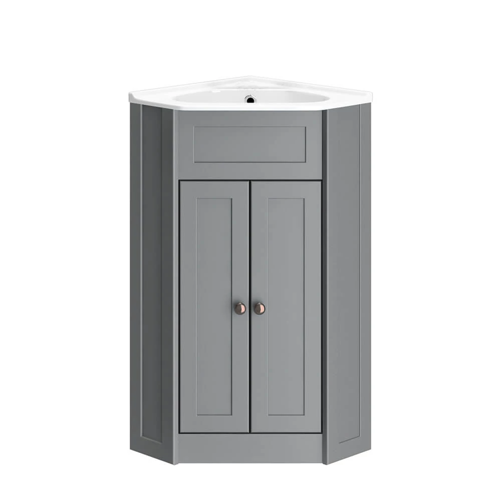 Butler & Rose Catherine Corner Cloakroom Traditional Vanity Unit - Matt Grey 7 Butler & Rose Catherine Corner Cloakroom Traditional Vanity Unit - Matt Grey - Image 5