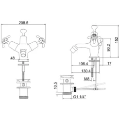 Burlington Anglesey Bidet Mixer Tap With Pop Up Waste 7 Burlington Anglesey Bidet Mixer Tap With Pop Up Waste -TAP WAREHOUSE Shop burlington anglesey bidet tap waste an13qt tech