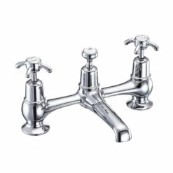 Burlington Anglesey Regent Bridge Basin Mixer Tap With Swivel Spout & Waste