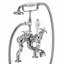 Burlington Anglesey Deck Mounted Bath Shower Mixer With Straight Valves