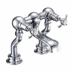 Burlington Anglesey Regent Deck Mounted Bath Filler Tap With Straight Valves