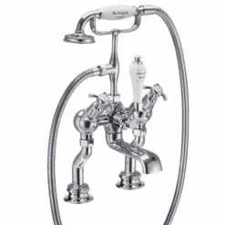 Burlington Anglesey Regent Tall Deck Mounted Bath Shower Mixer With Straight Valves