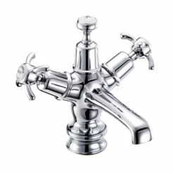 Burlington Anglesey Regent Basin Mixer Tap With High Central Indice And Click Clack Waste
