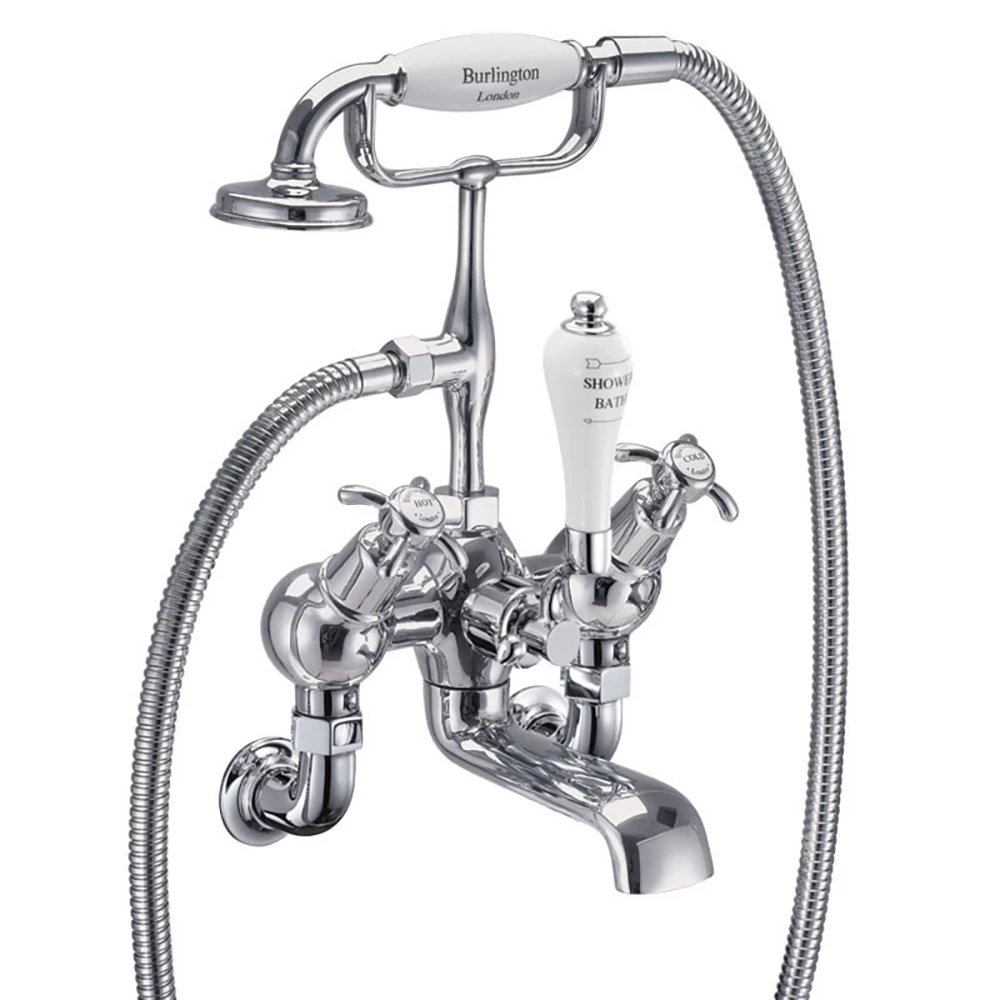 Burlington Anglesey Wall Mounted Bath Shower Mixer With Straight Valves & S Adjuster 3 Burlington Anglesey Wall Mounted Bath Shower Mixer With Straight Valves & S Adjuster