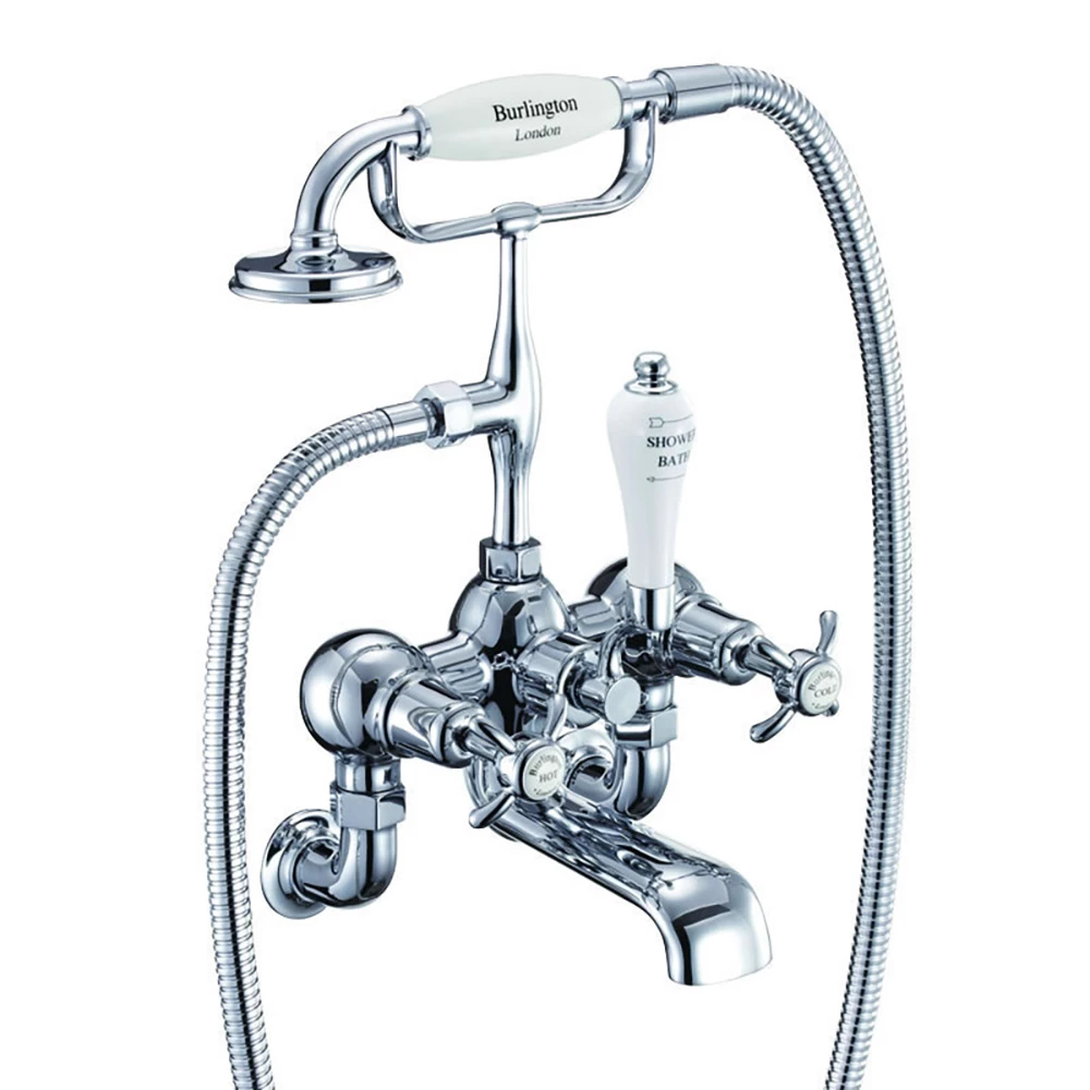Burlington Anglesey Wall Mounted Bath Shower Mixer With Straight Valves & S Adjuster 4 Burlington Anglesey Wall Mounted Bath Shower Mixer With Straight Valves & S Adjuster - Image 2