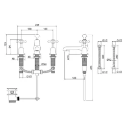 Burlington Claremont 3 Tap Hole Thermostatic Basin Mixer With Pop-Up Waste 9 Burlington Claremont 3 Tap Hole Thermostatic Basin Mixer With Pop-Up Waste -TAP WAREHOUSE Shop burlington claremont 3 hole basin tap cl29qt tech