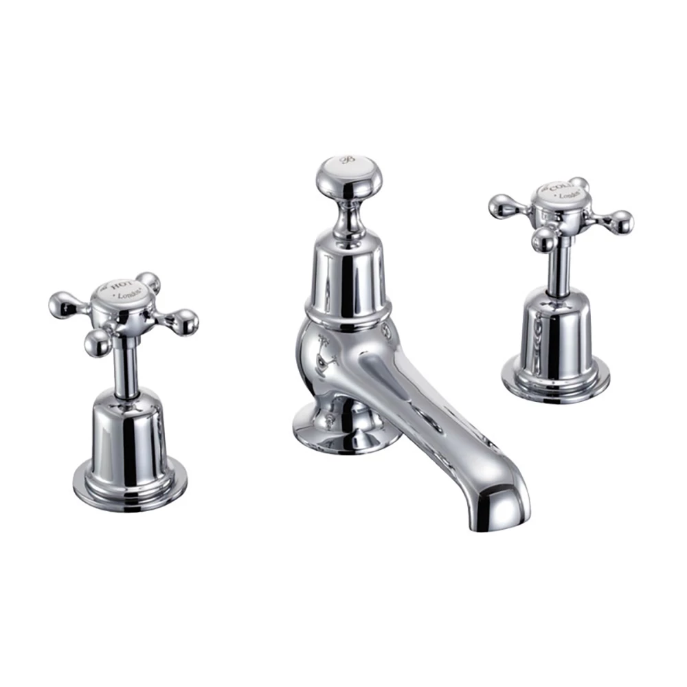 Burlington Claremont 3 Tap Hole Basin Mixer With Pop-up Waste 3 Burlington Claremont 3 Tap Hole Basin Mixer With Pop-up Waste