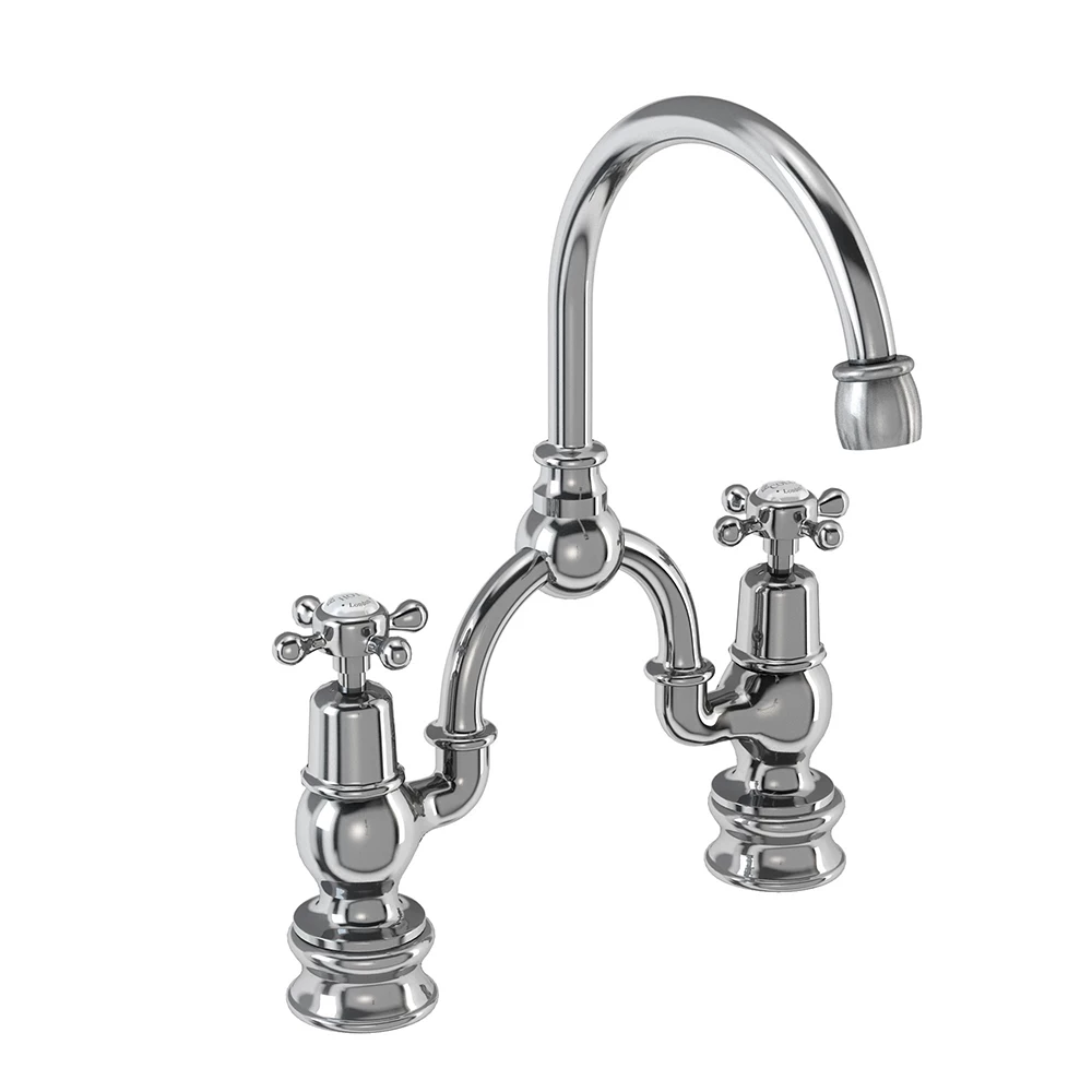 Burlington Claremont Regent 2 Tap Hole Arch Basin Mixer With Curved Spout 4 Burlington Claremont Regent 2 Tap Hole Arch Basin Mixer With Curved Spout - Image 2