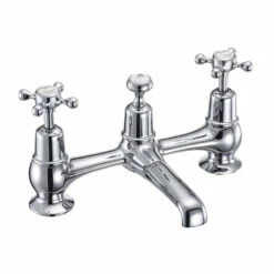 Burlington Claremont Bridge Basin Mixer Tap With Swivel Spout & Waste
