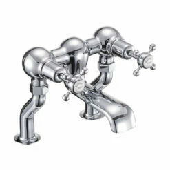 Burlington Claremont Deck Mounted Bath Filler Tap With Straight Valves