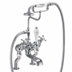 Burlington Claremont Deck Mounted Bath Shower Mixer With Angled Valves
