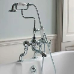 Burlington Claremont Deck Mounted Bath Shower Mixer With Angled Valves 13 Burlington Claremont Deck Mounted Bath Shower Mixer With Angled Valves -TAP WAREHOUSE Shop burlington claremont dm bsm pv detail3