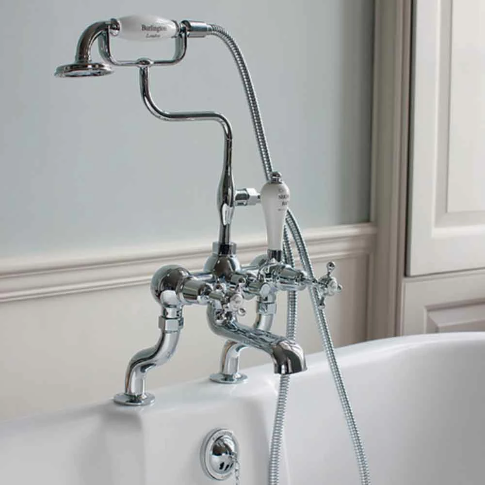 Burlington Claremont Deck Mounted Bath Shower Mixer With Angled Valves 8 Burlington Claremont Deck Mounted Bath Shower Mixer With Angled Valves - Image 6