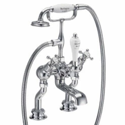 Burlington Claremont Regent Tall Deck Mounted Bath Shower Mixer With Angled Valves