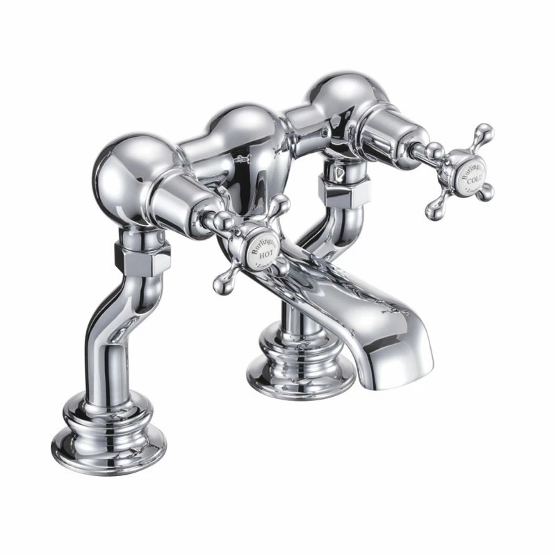 Burlington Claremont Regent Deck Mounted Bath Filler Tap With Straight Valves 3 Burlington Claremont Regent Deck Mounted Bath Filler Tap With Straight Valves