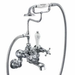 Burlington Claremont Regent Tall Wall Mounted Bath Shower Mixer With Angled Valves