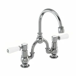 Burlington Kensington 2 Tap Hole Arch Basin Mixer With Curved Spout