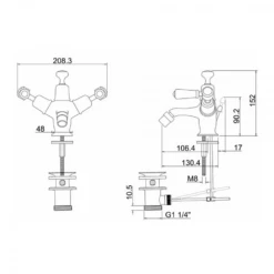 Burlington Kensington Bidet Mixer Tap With Pop Up Waste -TAP WAREHOUSE Shop burlington kensington bidet tap waste ke13qt tech