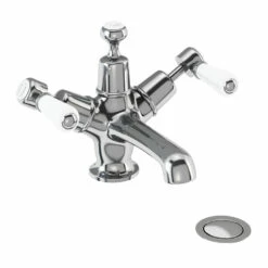 Burlington Kensington Basin Mixer Tap With High Central Indice And Pop-Up Waste