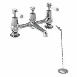 Burlington Kensington Regent Bridge Basin Mixer Tap With Swivel Spout & Waste
