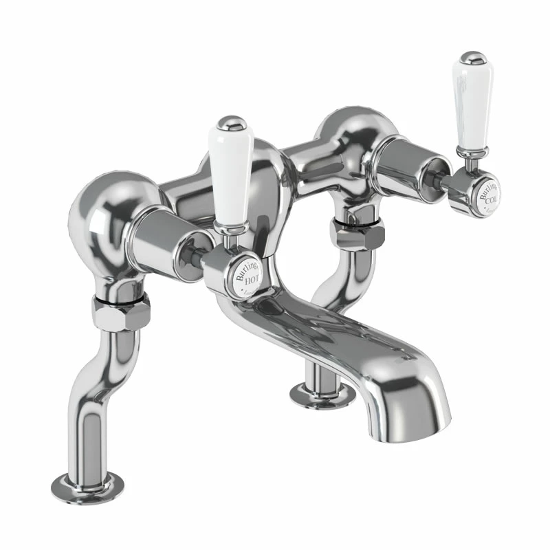 Burlington Kensington Deck Mounted Bath Filler Tap With Straight Valves 3 Burlington Kensington Deck Mounted Bath Filler Tap With Straight Valves