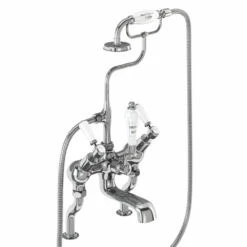 Burlington Kensington Deck Mounted Bath Shower Mixer With Angled Valves