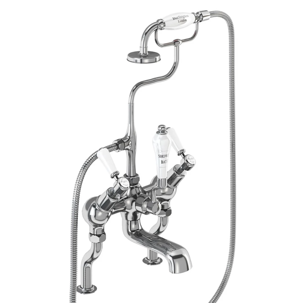 Burlington Kensington Deck Mounted Bath Shower Mixer With Angled Valves 3 Burlington Kensington Deck Mounted Bath Shower Mixer With Angled Valves