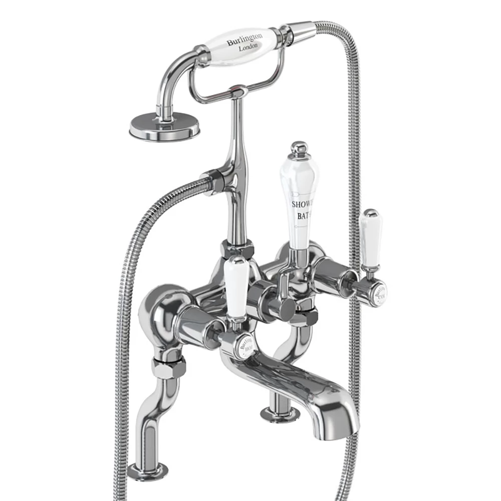 Burlington Kensington Deck Mounted Bath Shower Mixer With Angled Valves 4 Burlington Kensington Deck Mounted Bath Shower Mixer With Angled Valves - Image 2
