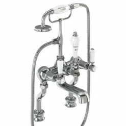 Burlington Kensington Regent Tall Deck Mounted Bath Shower Mixer With Straight Valves