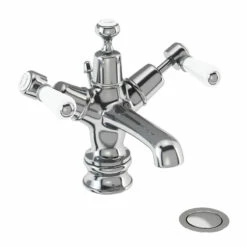 Burlington Kensington Regent Basin Mixer Tap With High Central Indice And Plug & Chain Waste