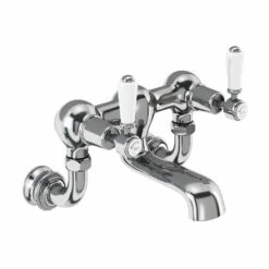 Burlington Kensington Regent Wall Mounted Bath Filler Tap With Straight Valves