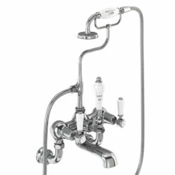 Burlington Kensington Regent Tall Wall Mounted Bath Shower Mixer With Angled Valves