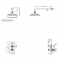 Burlington Trent Concealed Thermostatic Shower Kit - 12" Shower Head -TAP WAREHOUSE Shop burlington trent 2 handle fixed head tech